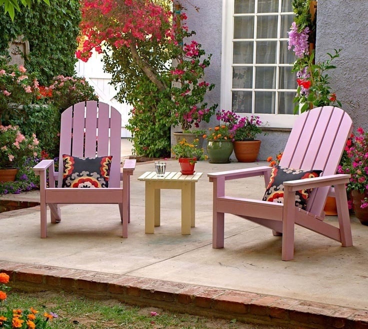 Heavy Duty Adirondack Chair Plans with Back Leg and Footstool - Image 1