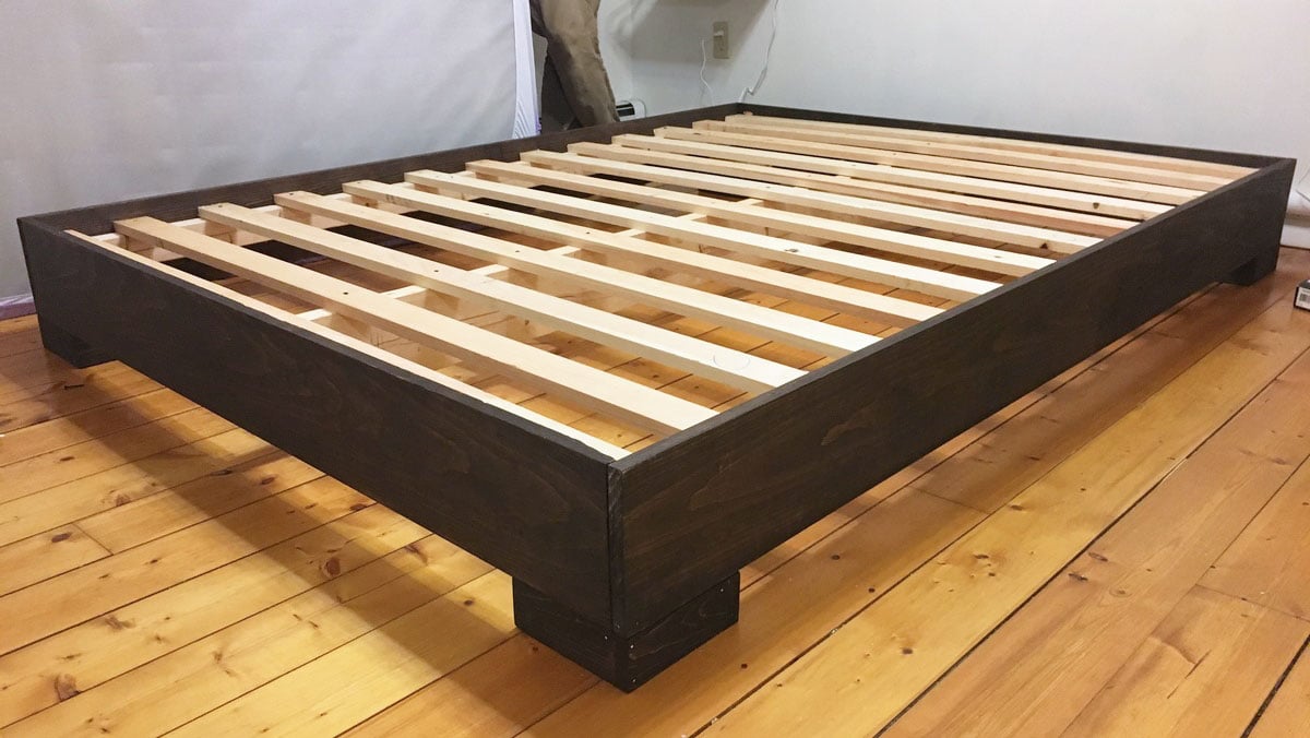 Modern Platform Bed Frame with Chunky Legs - Image 1