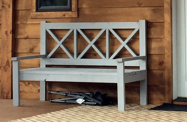 Large Outdoor Bench with X Backs woodworking plan