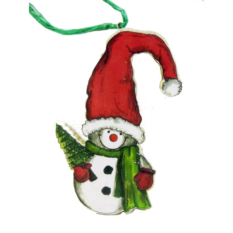 Snowman in Santa Hat Woodworking Pattern and Picture - Image 1