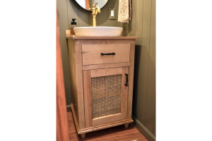 Small Bathroom Vanity: Cane Cabinet woodworking plan