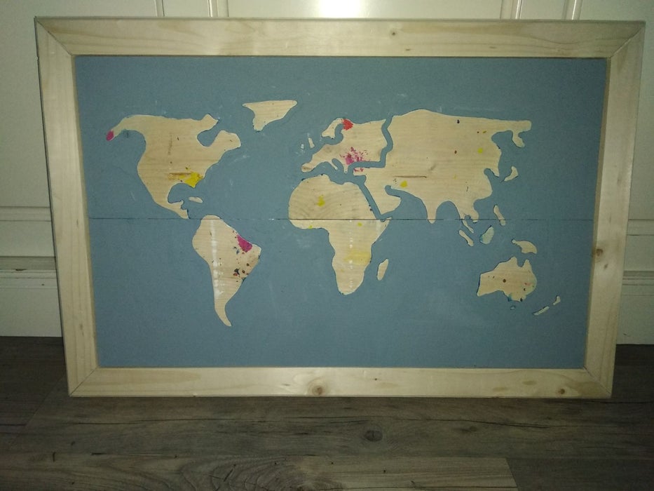 World Map Out of Wood - Image 1