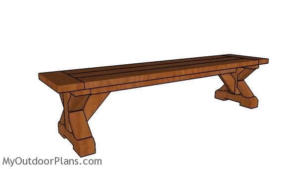 6 FT FARMHOUSE BENCH PLANS - Image 1