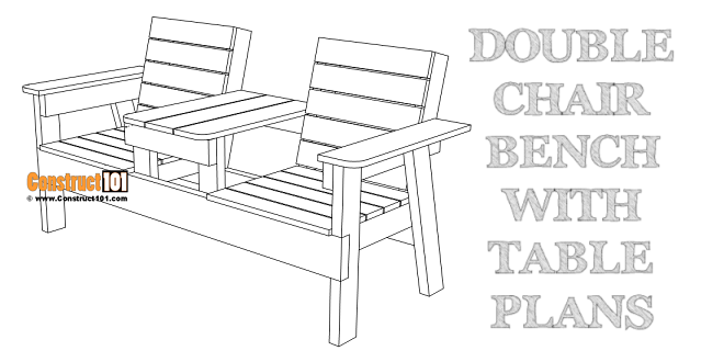 DIY Double Chair Bench With Table woodworking plan