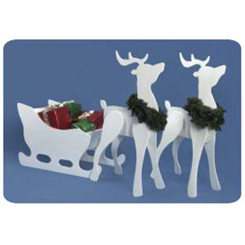Woodworking Project Paper Plan to Build Proud Reindeer and Sleigh Combo - Image 1
