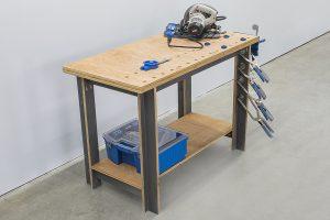 One-Sheet Workbench – Metric woodworking plan