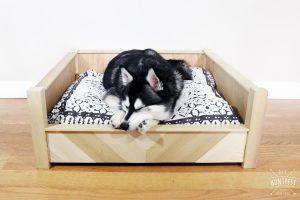 DIY Chevron Wooden Dog Bed woodworking plan
