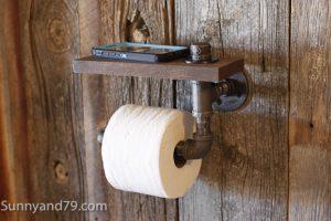 Rustic Scrap Wood and Pipe Toilet Paper Holder woodworking plan