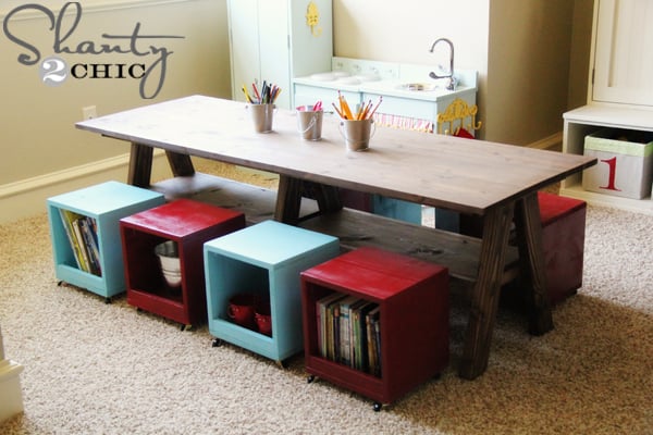 Playroom Kids Table DIY woodworking plan