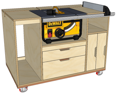 Table Saw Mobile Workstation – Build Plans woodworking plan