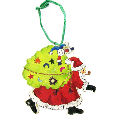 Santa with Sack Ornament Woodworking Pattern and Picture - Image 1