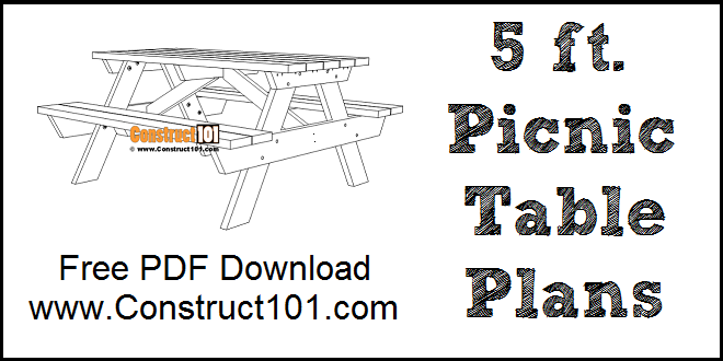 5 Foot Picnic Table Plans | DIY Projects - Image 1