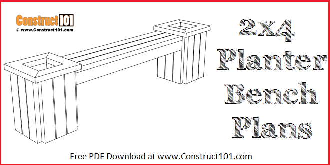 Planter Bench Plans Built with 2×4’s (free PDF) woodworking plan