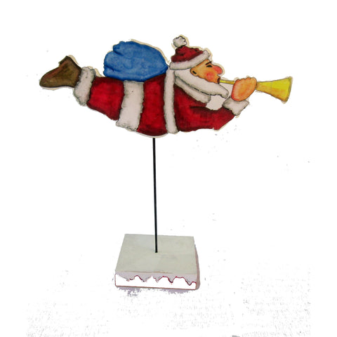 Flying Santa on Pedestal Woodworking Pattern and Picture - Image 1