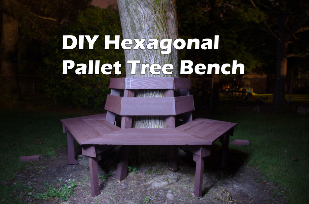 DIY Hexagonal Tree Bench From Wood Pallets – 100% Pallet Wood woodworking plan