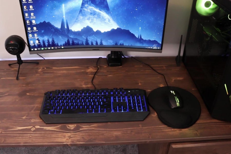 DIY Computer Desk | Cable Management, Storage, LED’s woodworking plan