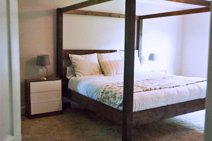 Minimalist Rustic Modern King Canopy Bed - Image 1