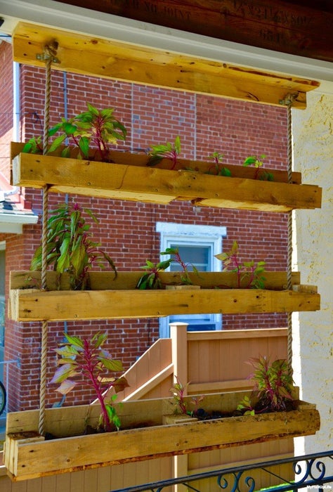 Pallet Project Inspired! Making the Hanging Gardens of Pallet-On Planter - Image 1