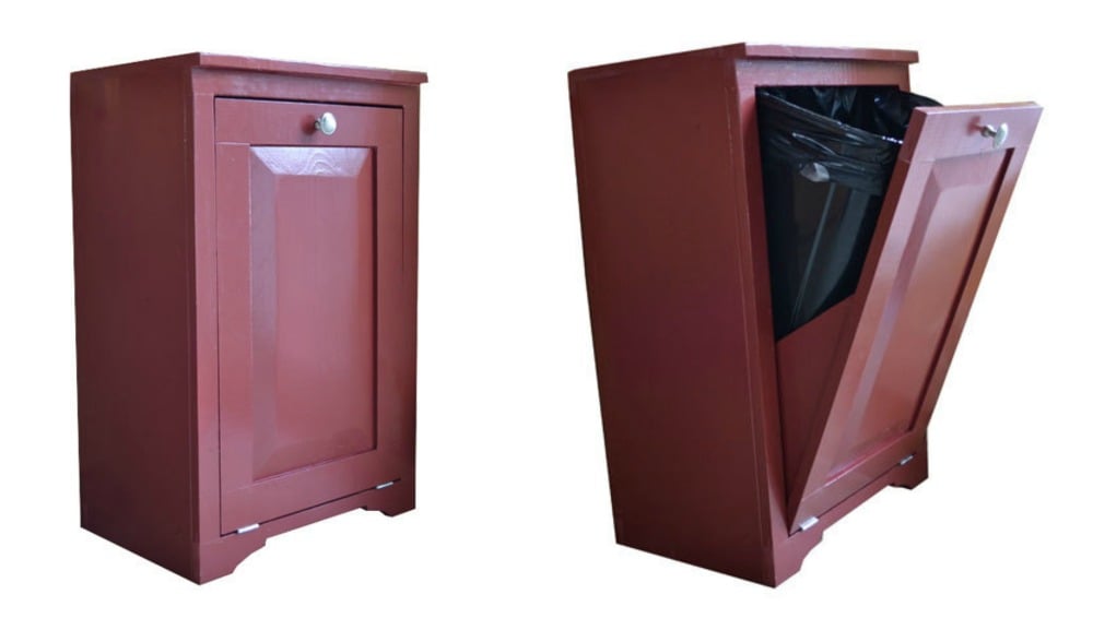 Wood Tilt Out Trash or Recycling Cabinet - Image 1