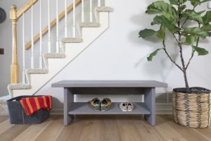 Rustic Bench + Shoe Storage - Image 1