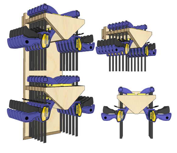 French Cleat Bar Clamp Organizer – Build Plans woodworking plan