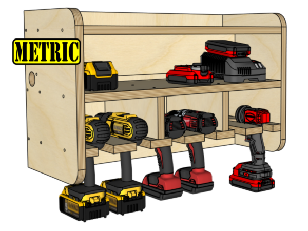 6 Slot Power Tool Charging Station – Metric Build Plans and CNC Files woodworking plan