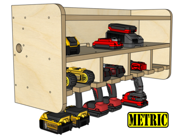 8 Slot Power Tool Charging Station – Metric Build Plans woodworking plan