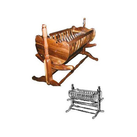 Woodworking Project Paper Plan to Build French Colonial Baby Cradle - Image 1