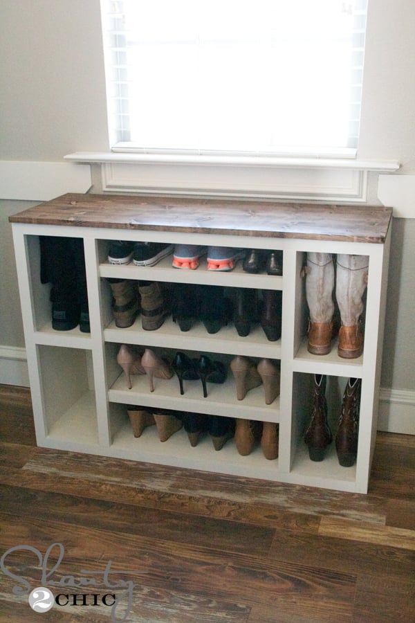DIY Shoe Storage Cabinet woodworking plan