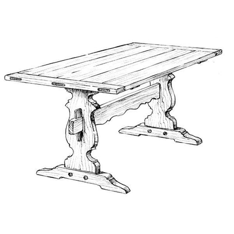 Woodworking Project Paper Plan to Build Trestle Dining Table woodworking plan