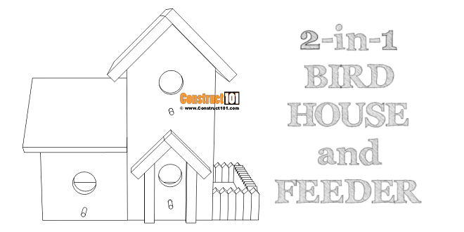 DIY 2-in-1 Bird House and Feeder woodworking plan