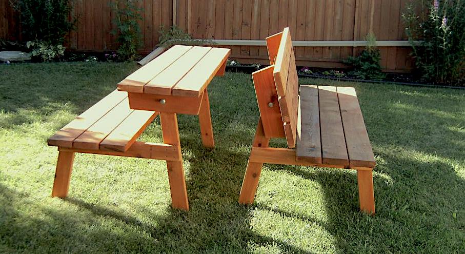 Picnic Table that Converts to Benches woodworking plan