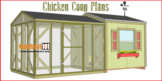 Large 8×8 Chicken Coop Plans with Chicken Run woodworking plan