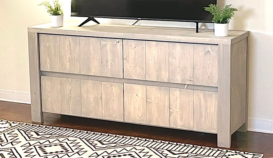 Rustic Modern Farmhouse Dresser Console woodworking plan