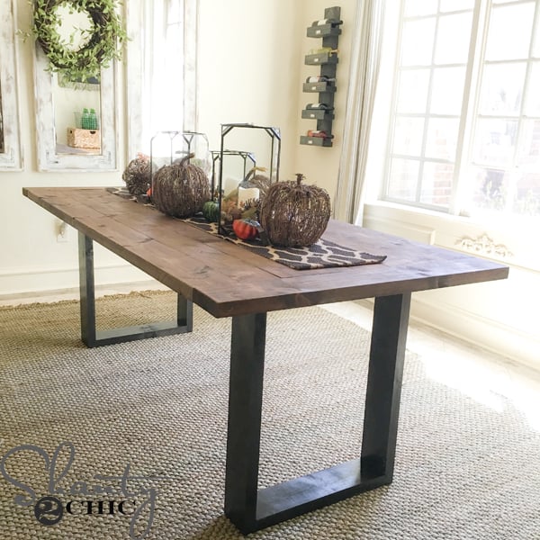 DIY Rustic Modern Dining Table woodworking plan