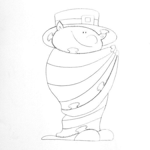 Woodworking Project Paper Plan to Build Leprechaun with Blanket - Image 1