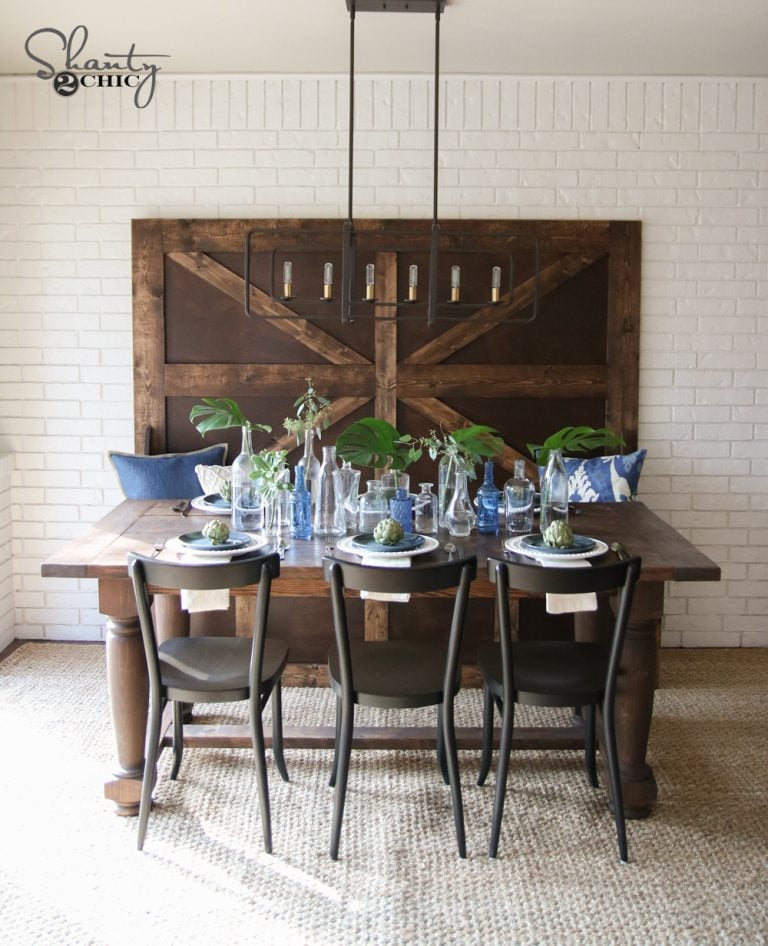 DIY Turned Leg Farmhouse Dining Table woodworking plan