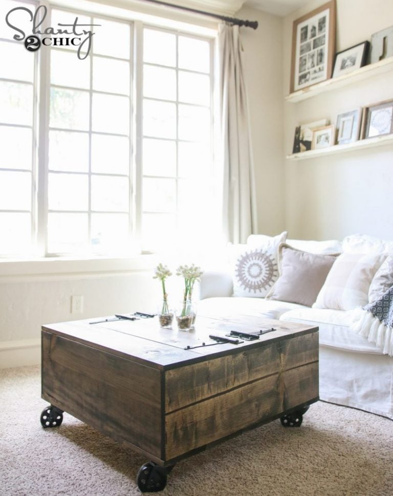 DIY Storage Coffee Table & YouTube Video Tutorial! woodworking plan