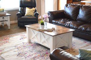Farmhouse Coffee Table with Storage woodworking plan