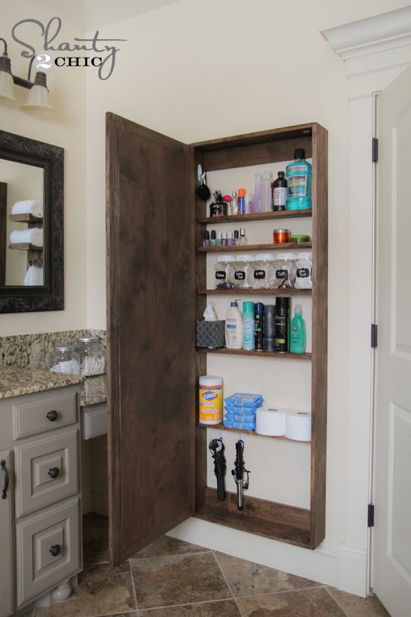DIY Bathroom Mirror Storage Case woodworking plan