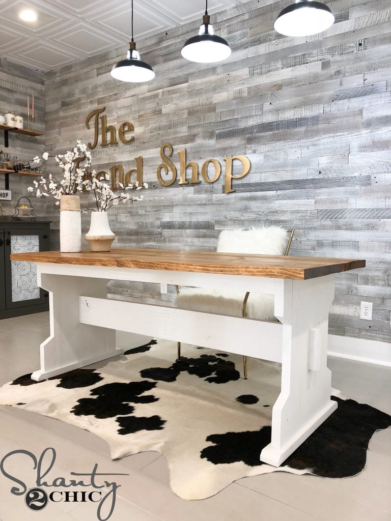 DIY Pew Bench Farmhouse Table - Image 1