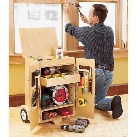 Downloadable Woodworking Project Plan to Build Go-Anywhere Tool Caddy woodworking plan