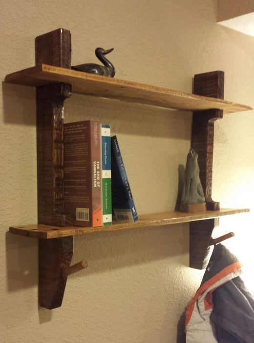 Pallet Wood Shelf/Coat Rack - Image 1