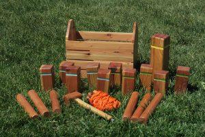 Kubb Set with Carrying Case and Integrated Mallet - Image 1