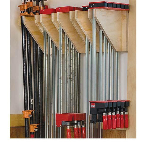 Woodworking Project Paper Plan to Build Wall-Mounted Clamp Rack woodworking plan