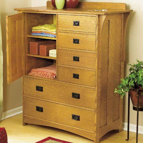 Downloadable Woodworking Project Plan to Build Arts and Crafts Dresser woodworking plan