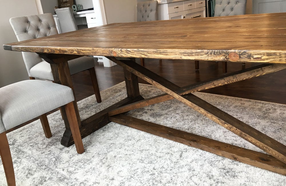 Rustic X Farmhouse Dining Table woodworking plan