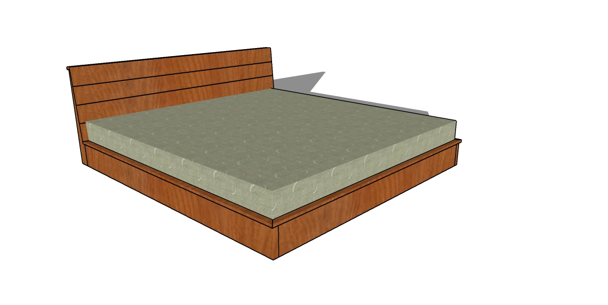 KING SIZE FLOATING BED FRAME PLANS woodworking plan