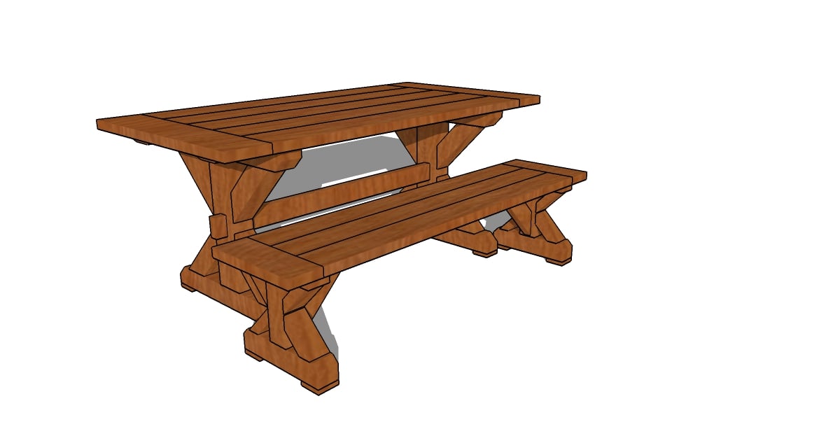 6 FT FARMHOUSE TABLE PLANS – PDF DOWNLOAD - Image 1