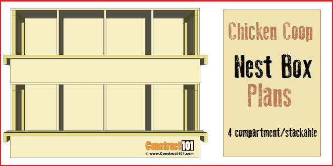 Chicken Coop Nest Box Plans – 4 Compartments / Stackable - Image 1